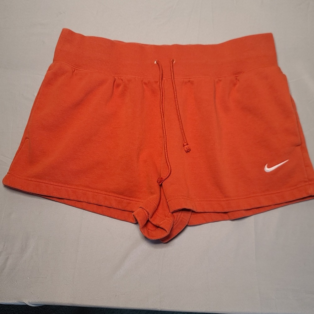 Nike Fleece Shorts Womens XL Orange Sportswear Essential Drawstring DQ5128-891